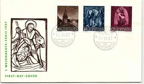 Liechtenstein FDC 362-364 als Ersttagsbrief #NS355