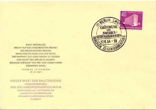 Berlin 122 als Ersttagsbrief #NR632