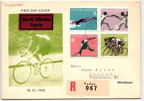 Liechtenstein FDC 365-368 als Ersttagsbrief #NS357