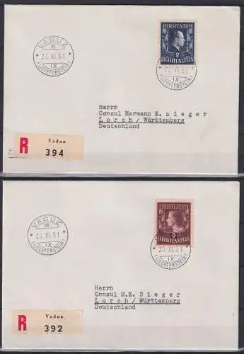 Liechtenstein FDC 304 A - 305 A als Ersttagsbrief #NS399