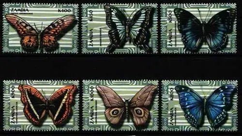Sambia 1103-1108 postfrisch Schmetterling #NT913