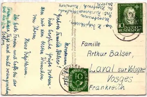 BRD Bund 149 auf Postkarte als Mischfrankatur #NQ769