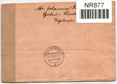 Berlin 2-7, 9 auf Brief als Mischfrankatur #NR877