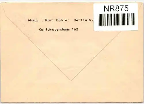 Berlin 71 auf Brief als Einzelfrankatur portogerecht #NR875