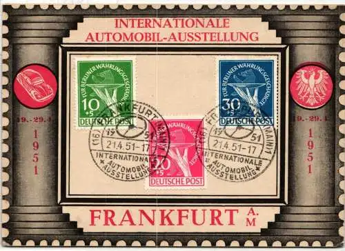 Berlin 68-70 auf Ausstellungskarte Automobil-Aus., geprüft Schlegel BPP #NR879