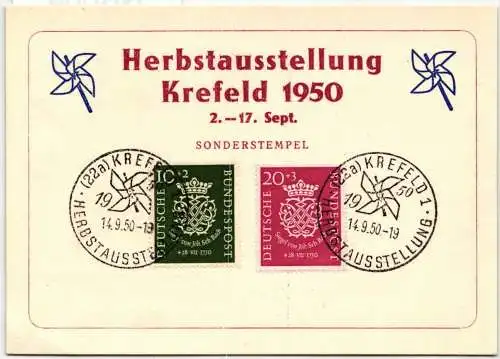 BRD Bund 121-122 auf Ausstellungskarte Herstausstellung #NR880