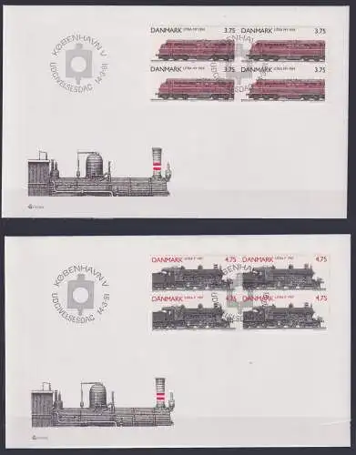 Dänemark 996-999 gestempelt als FDC "Eisenbahn" #NT930