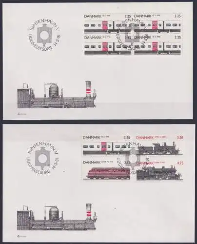 Dänemark 996-999 gestempelt als FDC "Eisenbahn" #NT930