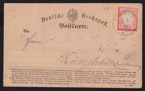 Deutsches Reich 8 auf Postkarte #NL870