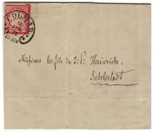 Deutsches Reich 19 auf Brief Hufeisenstempel Colmar #NJ515