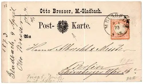 Deutsches Reich 18 auf Postkarte Privatpostkarte #NJ542