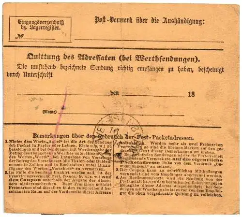 Deutsches Reich 22 auf Postkarte Paar auf Paketkarte #NJ543
