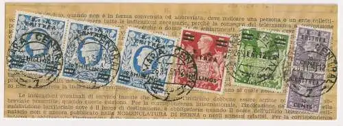 Italienisch-Eritrea Britische Militärpost 24-26 gestempelt auf Telegram #NK141