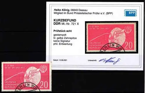 DDR 721 X gestempelt Kurzbefund König BPP #NR460