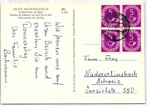 BRD Bund 125 auf Postkarte Mehrfachfrankatur #NQ485