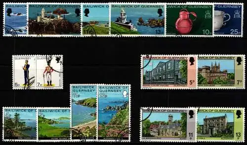 Großbritannien Guernsey Jahrgang 1976 mit 129-144 gestempelt #NQ025