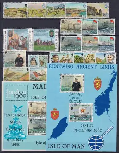 Großbritannien Isle of Man Jahrgang 1980 mit 159-181 gestempelt #NQ042