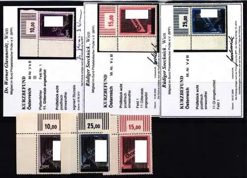 Österreich V b III-V c II postfrisch vom Eckrand Kurzbefund Soecknick VÖB #NR540