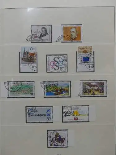 BRD Bund 1979-1992 gestempelt besammelt im Lindner T falzlos Vordruck #LZ167