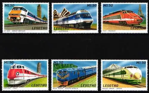 Lesotho 1184-1189 postfrisch Lokomotive #NT987