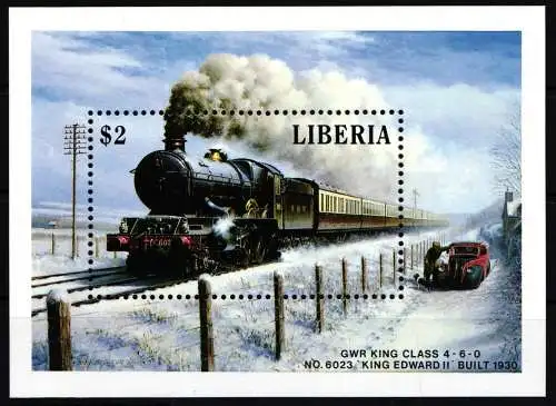 Liberia Block 115 postfrisch Lokomotive #NT991