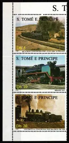 São Tomé und Príncipe 1017-1019 postfrisch als Dreierstreifen #NT456