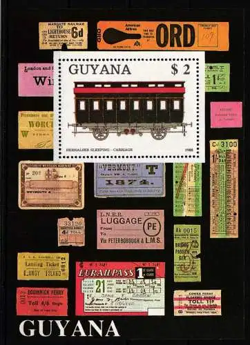 Guyana Block 33 postfrisch als Blockausgabe Lokomotiven #NT478