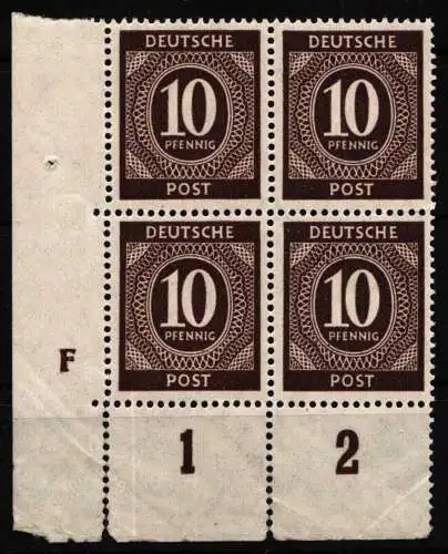 Alliierte Besetzung 918 DZ postfrisch Druckerzeichen F, Rand Mängel #NU213