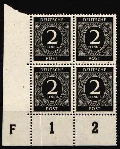 Alliierte Besetzung 912 DZ 3 postfrisch Druckerzeichen F 4,50 mm #NU246