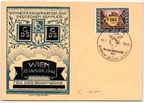 Deutsches Reich 828 auf Ausstellungskarte Sonderstempel Wien #NT295