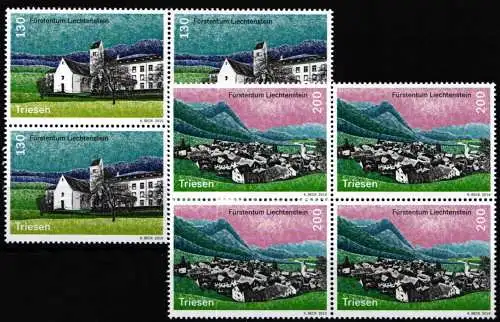 Liechtenstein Viererblöcke 1957-1958 postfrisch #NS598