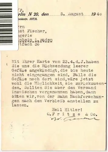 Deutsches Reich 828 auf Postkarte Werbung #NT304