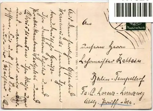 Ak Warnemünde Brandung 1934 auf Postkarte Ansichtskarte #NT328