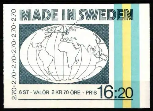 Schweden 1282-1287 postfrisch als Markenheftchen #NT163