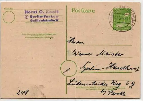 Alliierte Besetzung P961 als Ganzsache Privatganzsache #NY405