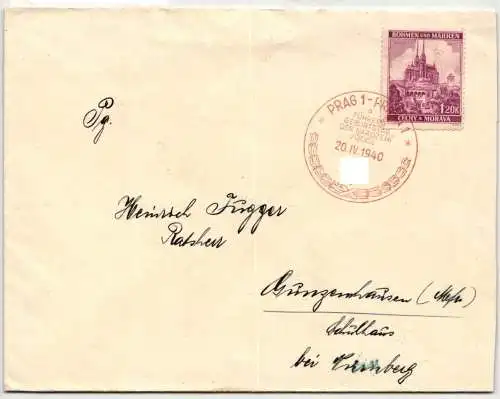 Böhmen & Mähren 29 auf Brief Sonderstempel #NY403