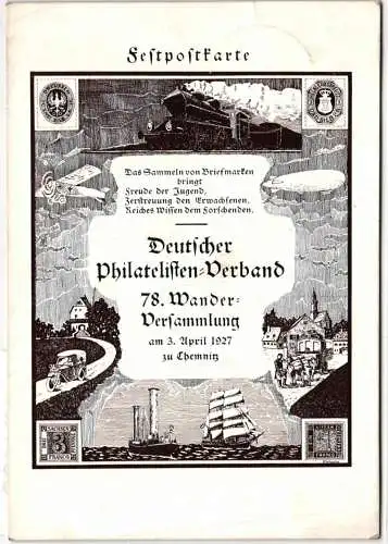 Deutsches Reich 385 auf Ausstellungskarte Sonderstempel Chemnitz #NY432