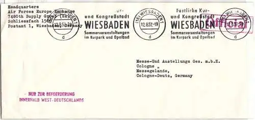 Alliierte Besetzung auf Brief Air Force USA #NY454