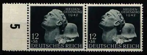 Deutsches Reich 812 postfrisch mit PF VI im waag. Paar, geprüft #NW260