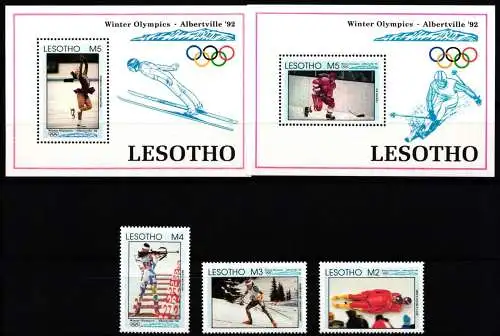 Lesotho 995-997 und Block 92 und 93 postfrisch Olympische Spiele #NN649