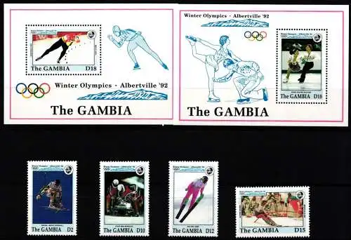 Gambia 1393, 1396-1398 und Block 158 und 159 postfrisch Olympische Spiele #NN644