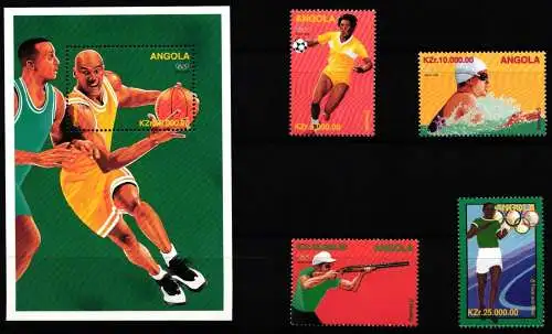 Angola 1102-1105 und Block 31 postfrisch Olympische Spiele #NN623