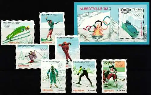 Nicaragua 3008-3014 und Block 192 postfrisch Olympische Spiele #NN642