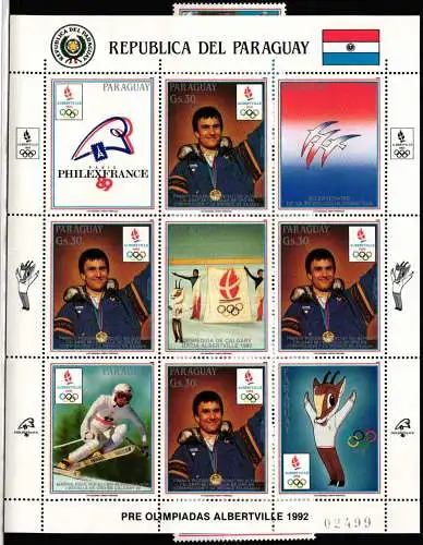 Paraguay 4316-4319 und Kleinbogen 4320 postfrisch Olympische Spiele #NN658