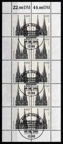 BRD Bund 2206 gestempelt mit Ersttagsstempel Berlin als Kleinbogen #NM915