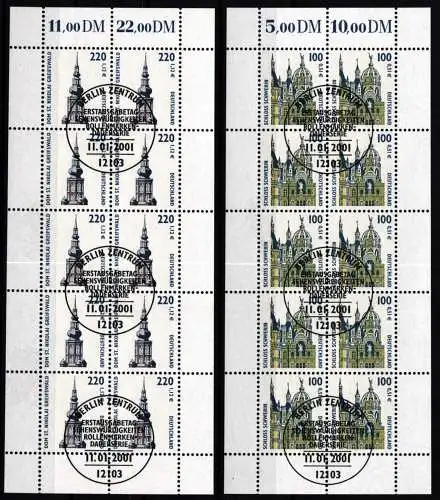 BRD Bund 2156-2157 gestempelt mit Ersttagsstempel Berlin als Kleinbogen #NM910