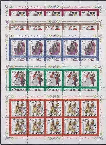 BRD Bund 1757-1761 gestempelt mit Ersttagsstempel als Kleinbögen #NM930