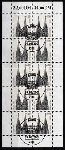 BRD Bund 2206 gestempelt mit Ersttagsstempel Bonn als Kleinbogen #NM916
