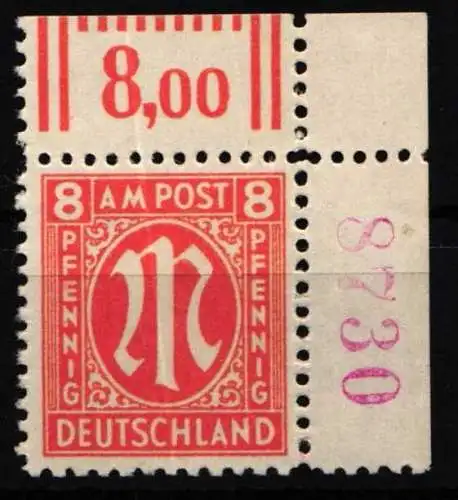 Bi-Zone AM Post 21 r 4 Eckrand or postfrisch #NW002