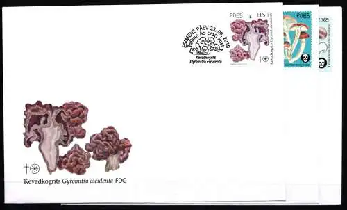 Estland 902, 926 und 963 gestempelt als FDC / Pilze #NN104